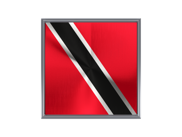 Square metal button. Download flag icon of Trinidad and Tobago at PNG format
