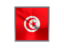 Tunisia. Square metal button. Download icon.