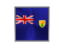 Turks and Caicos Islands. Square metal button. Download icon.