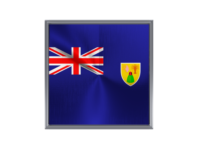 Square metal button. Download flag icon of Turks and Caicos Islands at PNG format