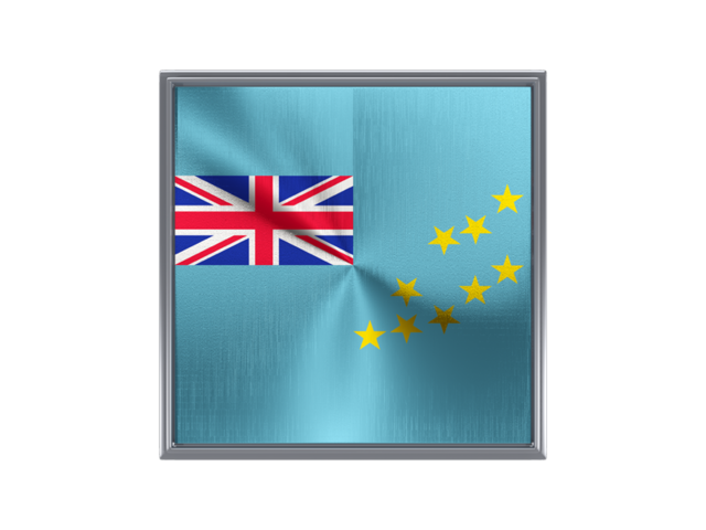 Square metal button. Download flag icon of Tuvalu at PNG format