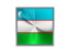 Uzbekistan. Square metal button. Download icon.