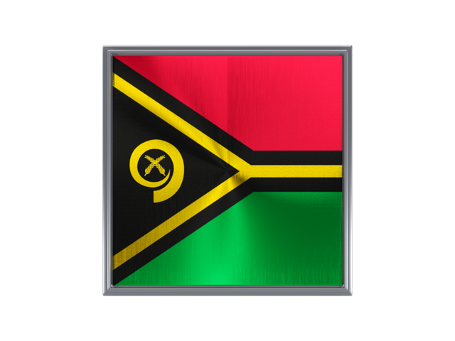 Square metal button. Download flag icon of Vanuatu at PNG format