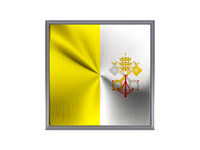 Square metal button. Download flag icon of Vatican City at PNG format