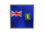 Virgin Islands. Square metal button. Download icon.