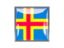 Aland Islands. Metal framed square icon. Download icon.