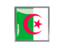 Algeria. Metal framed square icon. Download icon.