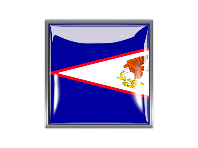 Квадратная иконка с металлической рамкой. Скачать флаг. Американское Самоа