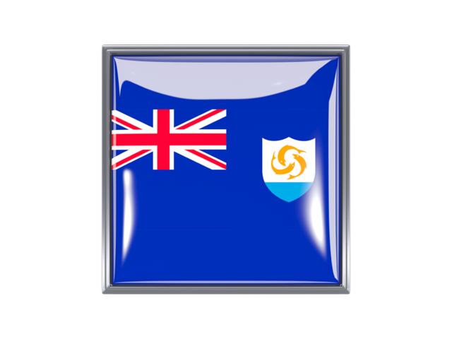 Metal framed square icon. Download flag icon of Anguilla at PNG format