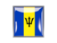 Barbados. Metal framed square icon. Download icon.