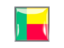 Benin. Metal framed square icon. Download icon.