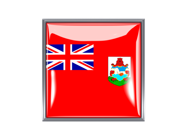 Metal framed square icon. Download flag icon of Bermuda at PNG format
