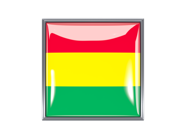 Metal framed square icon. Download flag icon of Bolivia at PNG format