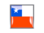 Chile. Metal framed square icon. Download icon.