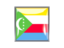 Comoros. Metal framed square icon. Download icon.