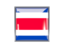 Коста-Рика. Квадратная иконка с металлической рамкой. Скачать иллюстрацию.