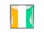 Кот-д'Ивуар. Квадратная иконка с металлической рамкой. Скачать иллюстрацию.