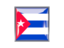 Cuba. Metal framed square icon. Download icon.