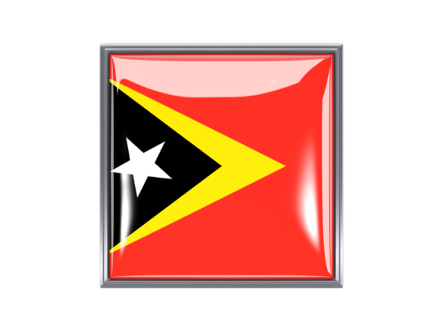 Metal framed square icon. Download flag icon of East Timor at PNG format