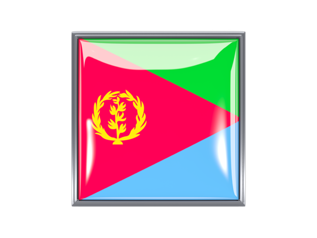 Metal framed square icon. Download flag icon of Eritrea at PNG format