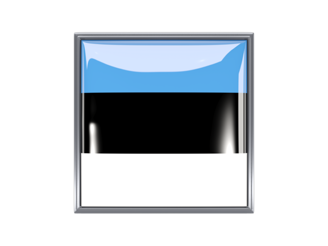 Metal framed square icon. Download flag icon of Estonia at PNG format