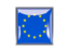 European Union. Metal framed square icon. Download icon.