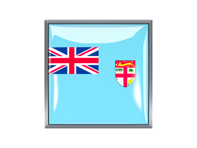 Metal framed square icon. Download flag icon of Fiji at PNG format