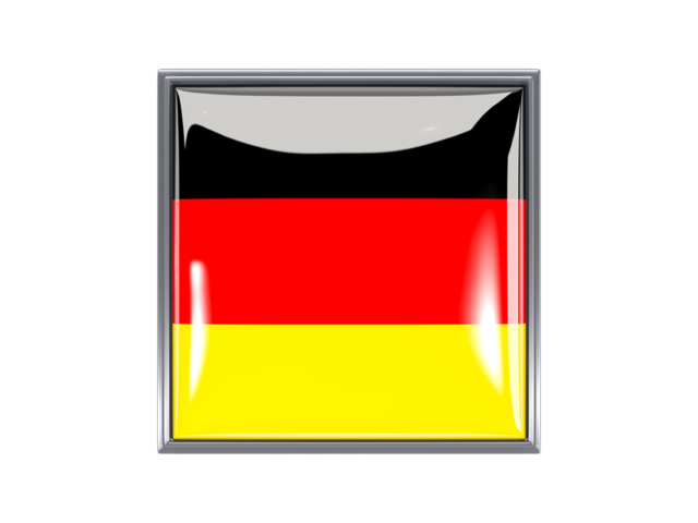 Metal framed square icon. Download flag icon of Germany at PNG format
