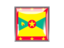 Grenada. Metal framed square icon. Download icon.