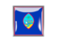 Guam. Metal framed square icon. Download icon.