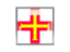 Guernsey. Metal framed square icon. Download icon.