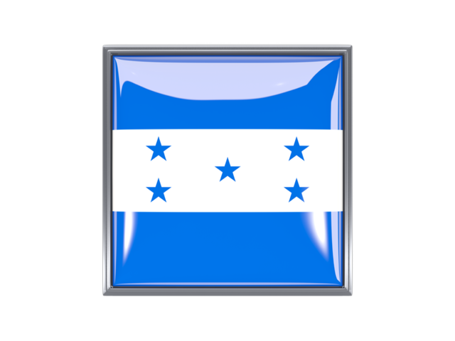 Metal framed square icon. Download flag icon of Honduras at PNG format