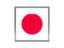 Japan. Metal framed square icon. Download icon.