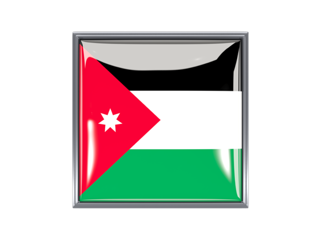 Metal framed square icon. Download flag icon of Jordan at PNG format