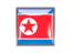 Северная Корея. Квадратная иконка с металлической рамкой. Скачать иллюстрацию.