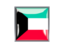 Kuwait. Metal framed square icon. Download icon.