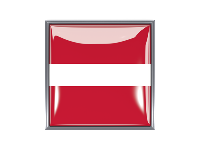 Metal framed square icon. Download flag icon of Latvia at PNG format