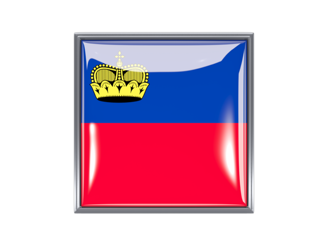 Metal framed square icon. Download flag icon of Liechtenstein at PNG format