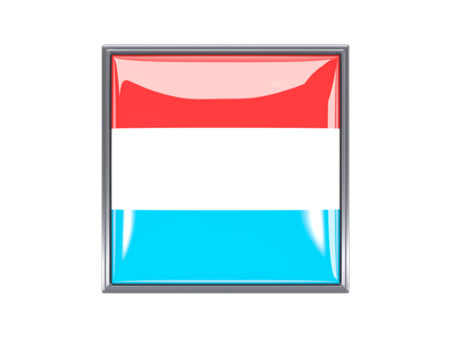 Metal framed square icon. Download flag icon of Luxembourg at PNG format