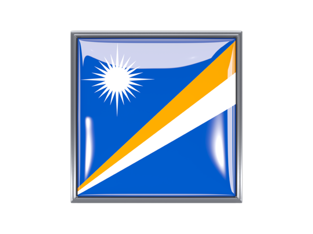 Metal framed square icon. Download flag icon of Marshall Islands at PNG format
