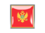 Montenegro. Metal framed square icon. Download icon.