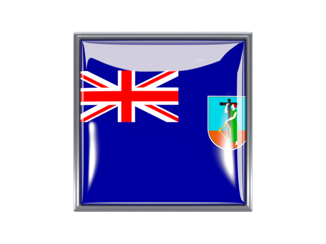 Metal framed square icon. Download flag icon of Montserrat at PNG format