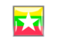 Myanmar. Metal framed square icon. Download icon.