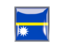 Nauru. Metal framed square icon. Download icon.