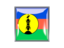 New Caledonia. Metal framed square icon. Download icon.