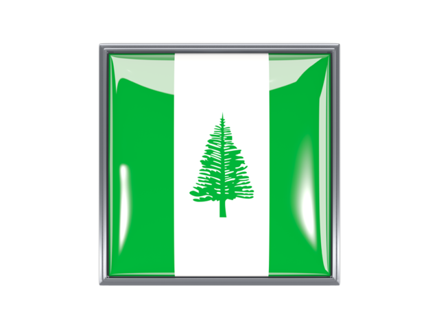 Metal framed square icon. Download flag icon of Norfolk Island at PNG format