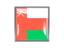 Oman. Metal framed square icon. Download icon.