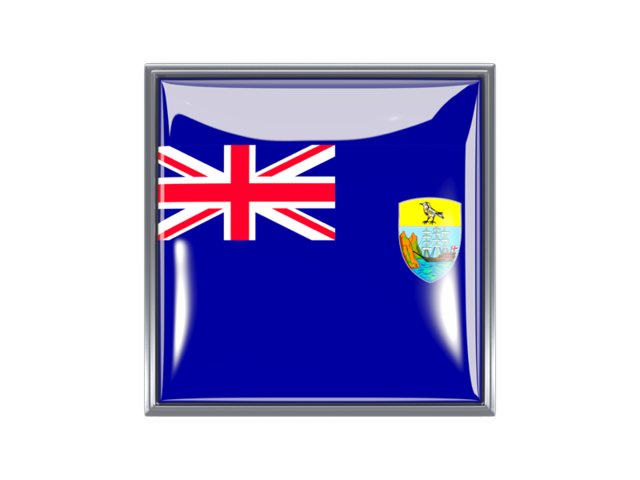 Metal framed square icon. Download flag icon of Saint Helena at PNG format