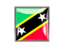 Saint Kitts and Nevis. Metal framed square icon. Download icon.