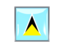 Saint Lucia. Metal framed square icon. Download icon.